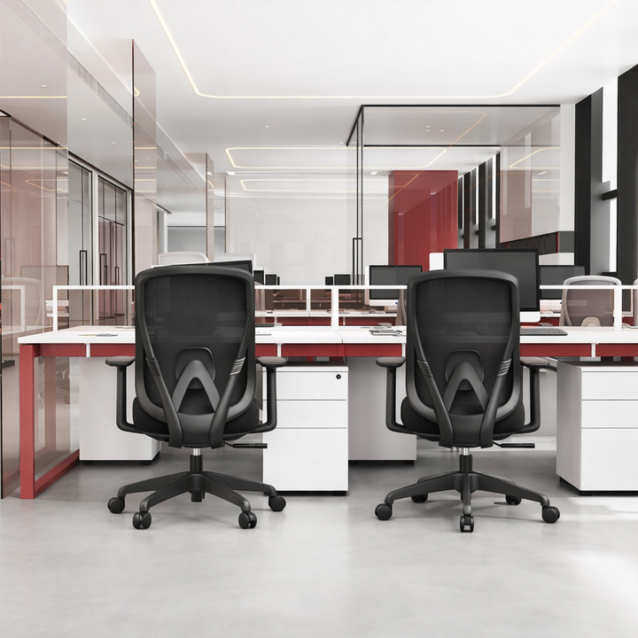 Modern Minimalist Mid-Back Mesh Office Chair - Adaptive Lumbar Support Tilt Adjustment Silent Casters Desk Chair For Home Office