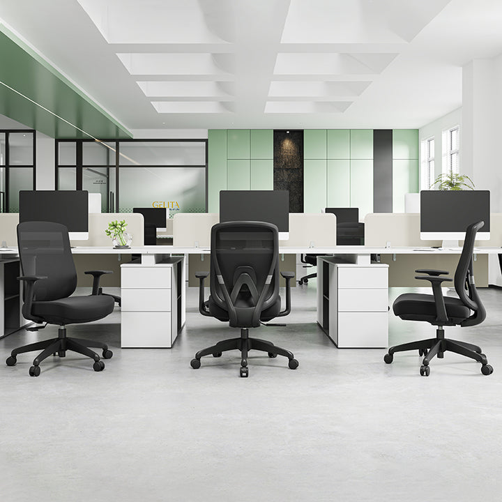 Modern Minimalist Mid-Back Mesh Office Chair - Adaptive Lumbar Support Tilt Adjustment Silent Casters Desk Chair For Home Office