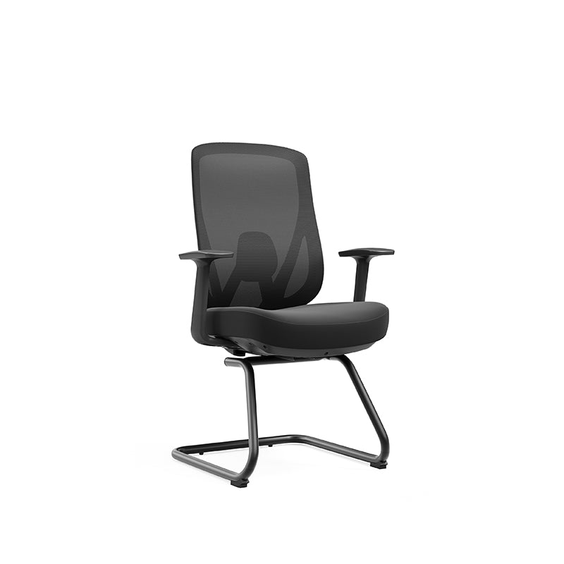 Silla de recepción con lazo minimalista y elegante - silla de escritorio con malla transpirable y cojín de alivio de presión de esponja de alta resiliencia para oficina en casa 