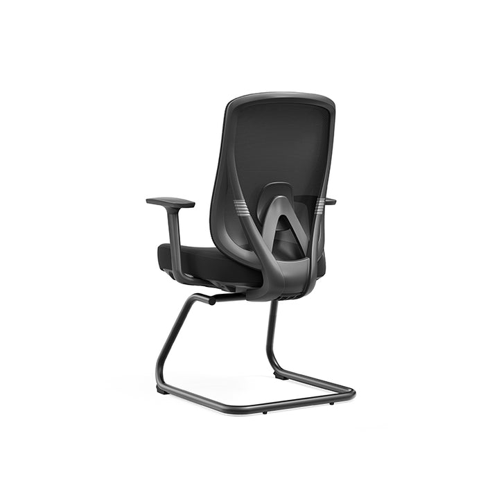 Silla de recepción con lazo minimalista y elegante - silla de escritorio con malla transpirable y cojín de alivio de presión de esponja de alta resiliencia para oficina en casa 
