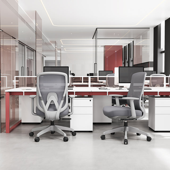 Modern Minimalist Mid-Back Mesh Executive Chair - Tilt Adjustment Silent Casters Desk Chair For Home Office