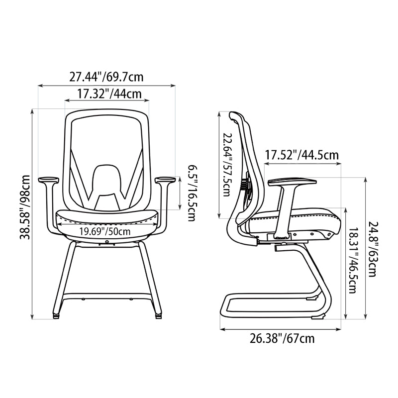 Modern Minimalist Mesh Bow Reception Chair - Tear-Resistant Mesh &amp; Lumbar Support Business Use Desk Chair For Home Office
