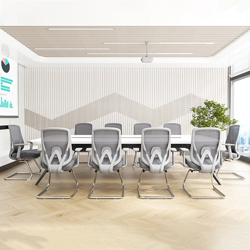 Modern Minimalist Mesh Bow Reception Chair - Tear-Resistant Mesh &amp; Lumbar Support Business Use Desk Chair For Home Office