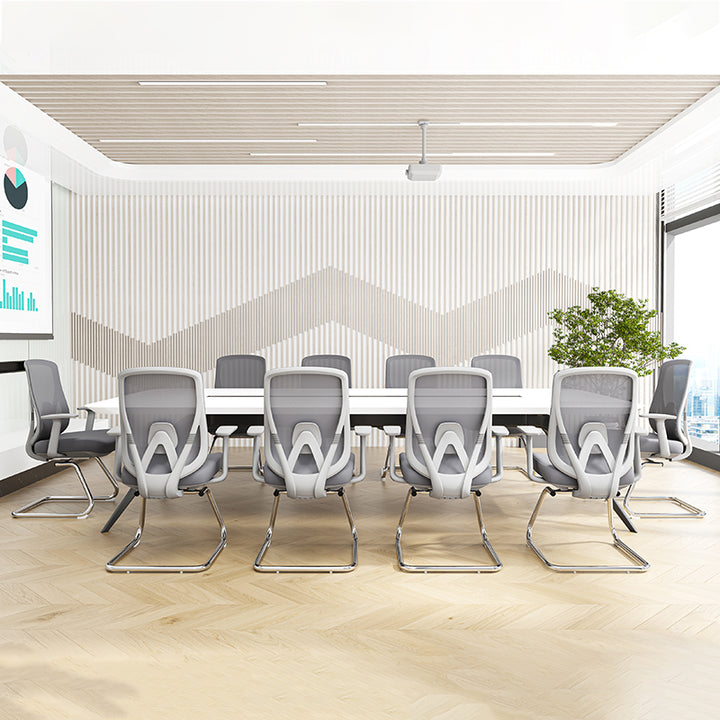 Modern Minimalist Mesh Bow Reception Chair - Tear-Resistant Mesh & Lumbar Support Business Use Desk Chair For Home Office