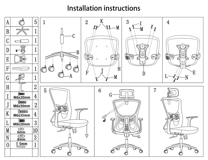 Modern Minimalist High-Back Mesh Office Chair - Adjustable Headrest Ergonomic Lumbar Support Silent Casters Desk Chair For Home Office