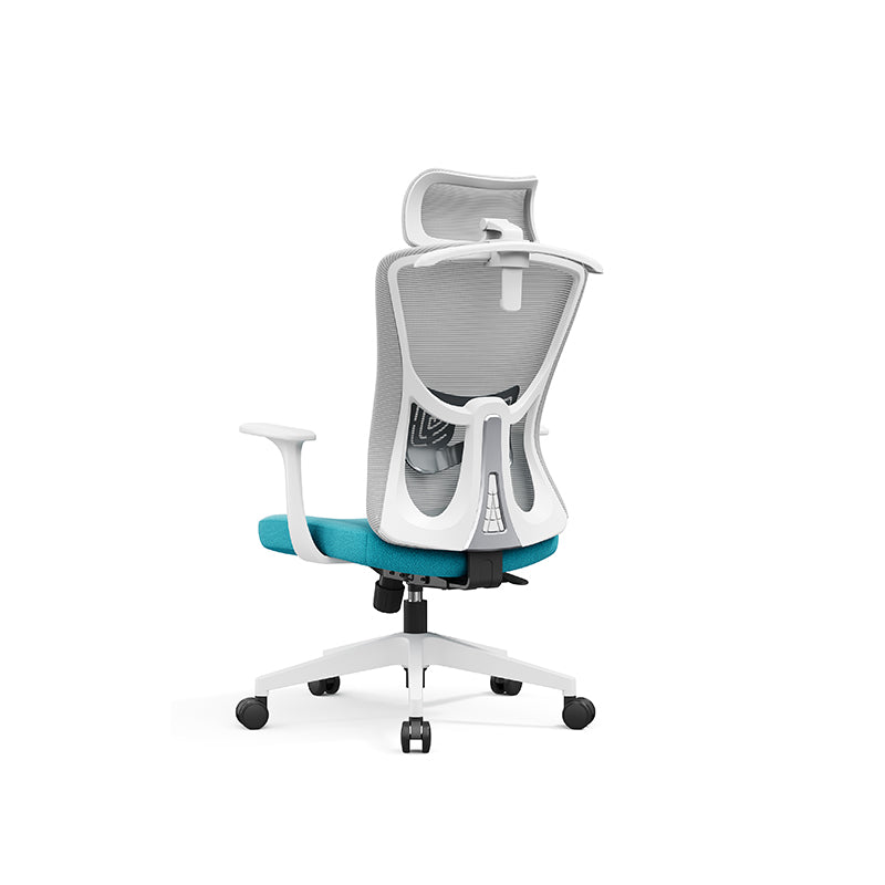 Modern Minimalist High-Back Mesh Office Chair - Adjustable Headrest Ergonomic Lumbar Support Silent Casters Desk Chair For Home Office