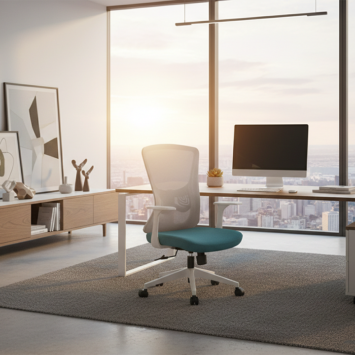 Modern Minimalist Mid-Back Mesh Office Chair - Ergonomic Lumbar Support Breathable Backrest Desk Chair For Home Office