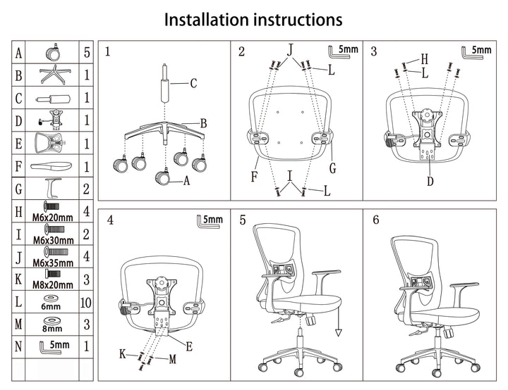 Modern Minimalist Mid-Back Mesh Office Chair - Ergonomic Lumbar Support Breathable Backrest Desk Chair For Home Office