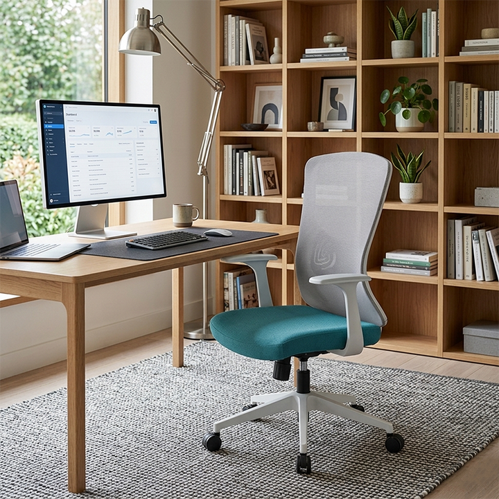 Modern Minimalist Mid-Back Mesh Office Chair - Ergonomic Lumbar Support Breathable Backrest Desk Chair For Home Office