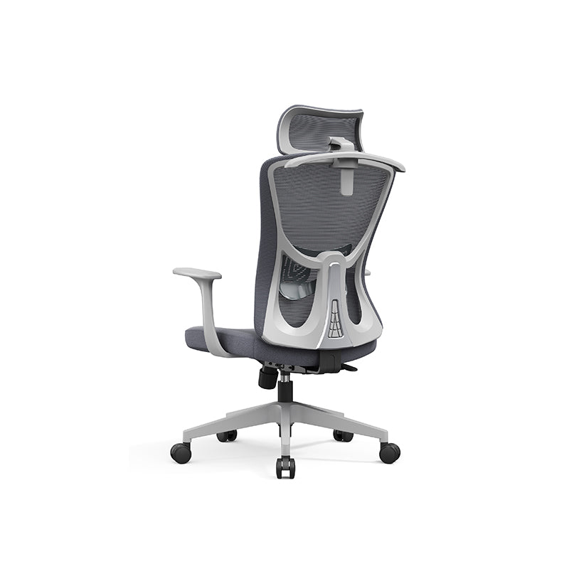 Modern Minimalist High-Back Mesh Staff Office Chair - Adjustable Headrest With Hanger Silent Casters Desk Chair For Home Office