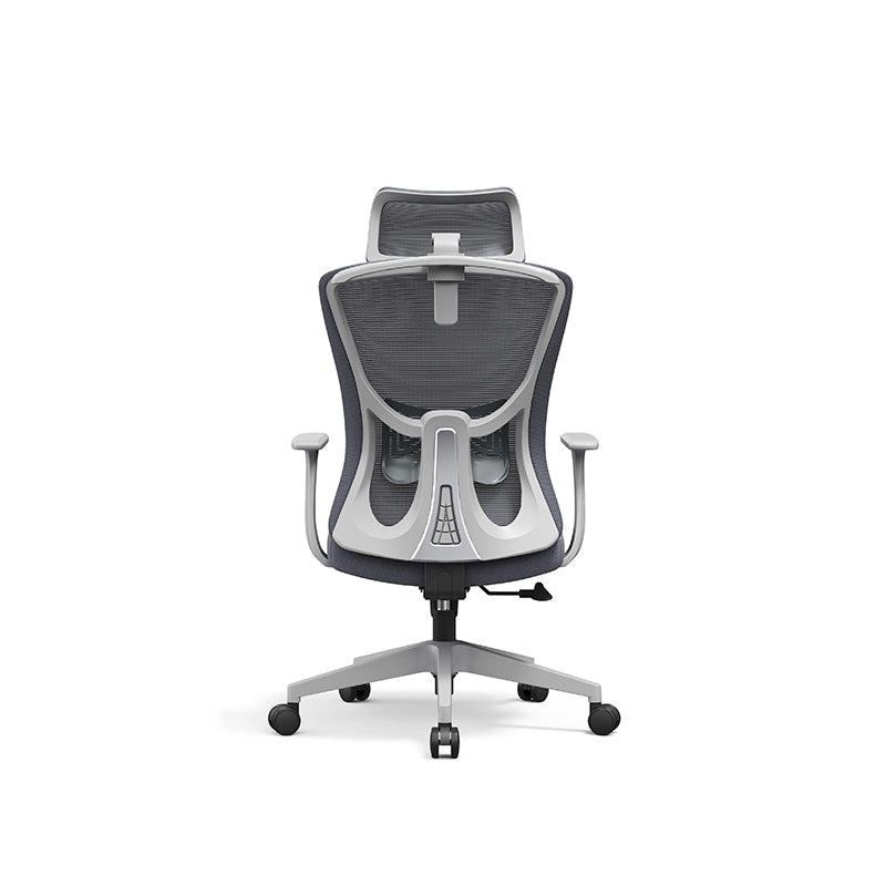 Modern Minimalist High-Back Mesh Staff Office Chair - Adjustable Headrest With Hanger Silent Casters Desk Chair For Home Office