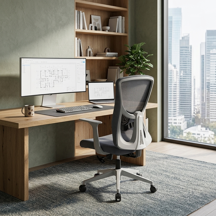 Minimalist Reinforced Mesh Desk Chair - Durable PP Base &amp; Breathable Backrest Cost-Effective Seating Office Chair For Home Office