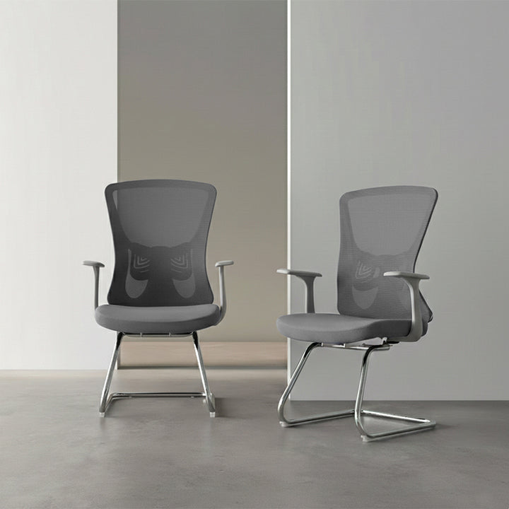 Modern Minimalist Mesh Cantilever Reception Chair - Breathable Mesh Ergonomic Electroplated Steel Frame Office Chair For Home Office