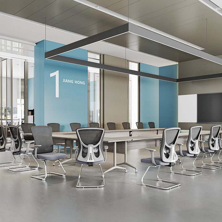 Modern Minimalist Mesh Cantilever Reception Chair - Breathable Mesh Ergonomic Electroplated Steel Frame Office Chair For Home Office