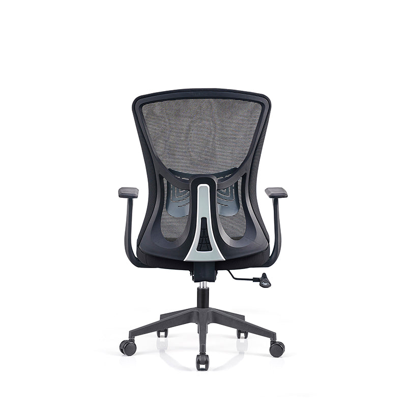 Modern Minimalist Mid-Back Mesh Office Staff Chair - Breathable Mesh Backrest Ergonomic Lumbar Support Desk Chair For Home Office