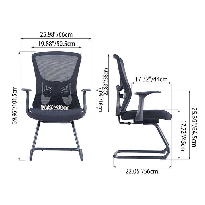 Versatile Business-Ready Design Mesh Cantilever Office Chair - Minimalist High-Strength Breathable Mesh Backrest Desk Chair For Home Office