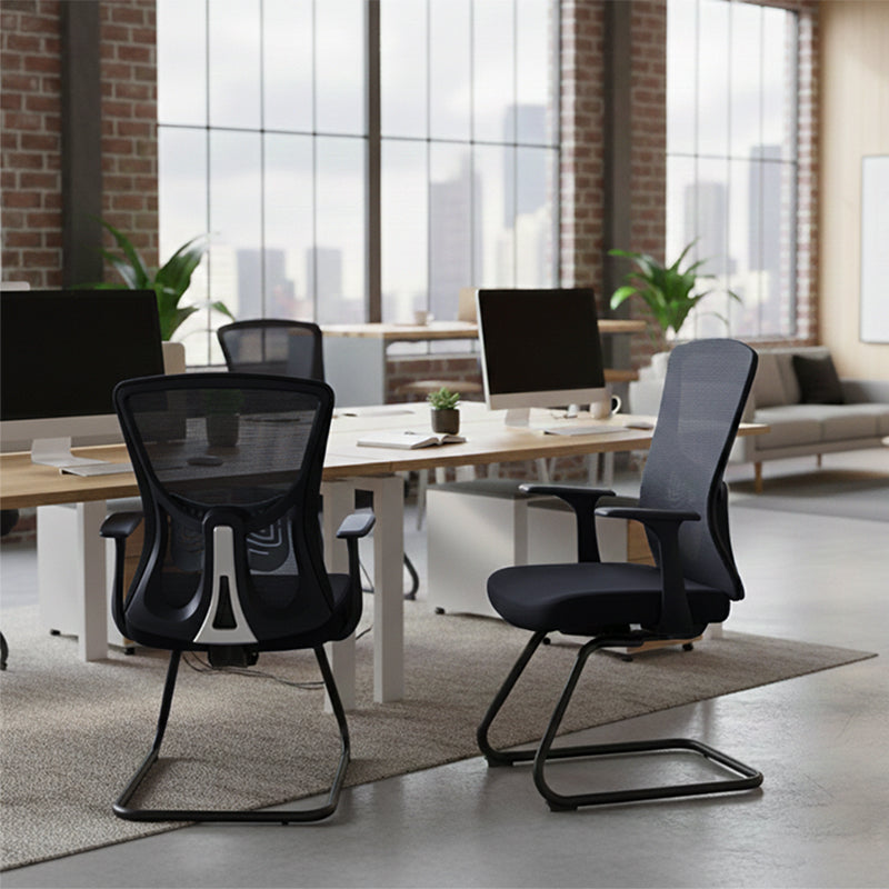 Vielseitiger, business-tauglicher Freischwinger-Bürostuhl mit Mesh-Design – minimalistischer Schreibtischstuhl mit hochfester, atmungsaktiver Netzrückenlehne für Homeoffice 