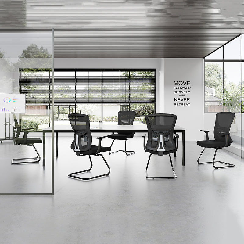 Vielseitiger, business-tauglicher Freischwinger-Bürostuhl mit Mesh-Design – minimalistischer Schreibtischstuhl mit hochfester, atmungsaktiver Netzrückenlehne für Homeoffice 