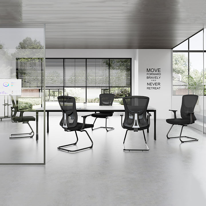 Versatile Business-Ready Design Mesh Cantilever Office Chair - Minimalist High-Strength Breathable Mesh Backrest Desk Chair For Home Office