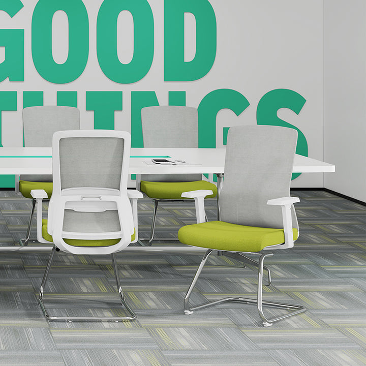 Modern Minimalist Aesthetic Mesh Reception Desk Chair With Lumbar Support - Electroplated Steel Frame Office Chair For Home Office