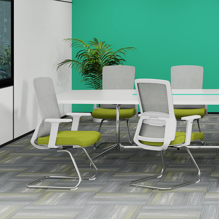 Modern Minimalist Aesthetic Mesh Reception Desk Chair With Lumbar Support - Electroplated Steel Frame Office Chair For Home Office