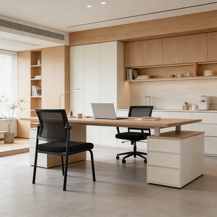 Modern Minimalist Heavy-Duty Meeting Room Chair With Breathable Backrest - Molded Foam Seat Desk Chair For Home Office