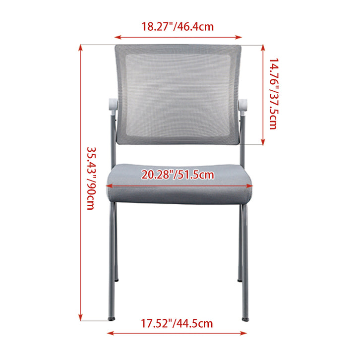 Modern Ergonomic White & Gray Mesh Office Chair - Professional Meeting & Guest Seating With Heavy-Duty Steel Base Desk Chair For Home Office