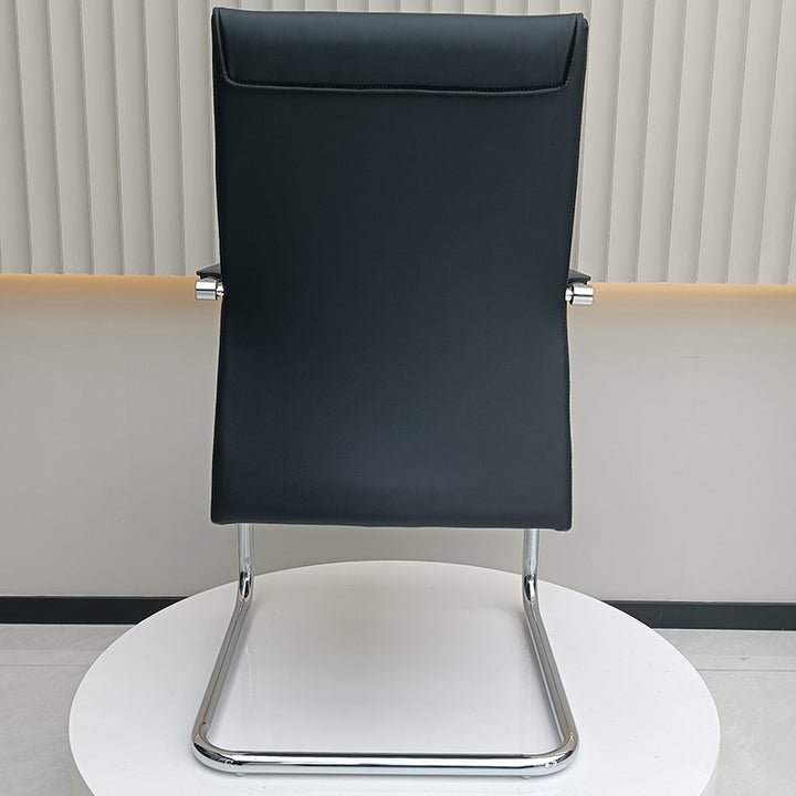 Moderner Freischwinger-Schreibtischstuhl mit robustem Stahlrahmen &amp; hochdichtem Schaumstoff – schwarzer Executive-Bürostuhl fürs Homeoffice 