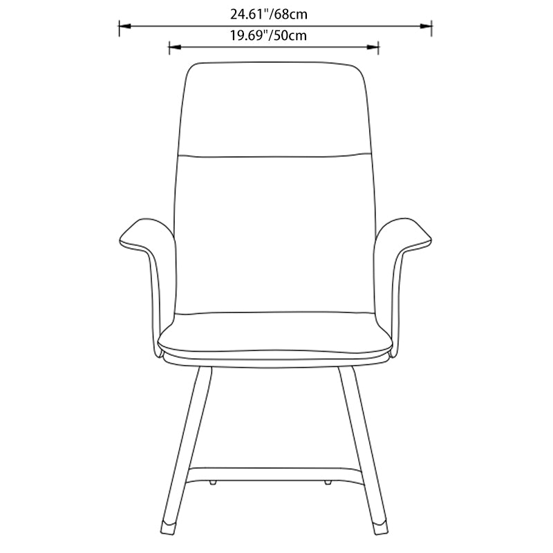 Modern Corporate Reception Desk Chair With Molded Wood Core - Luxury Executive Office Chair With Chrome Arch Frame For Home Office