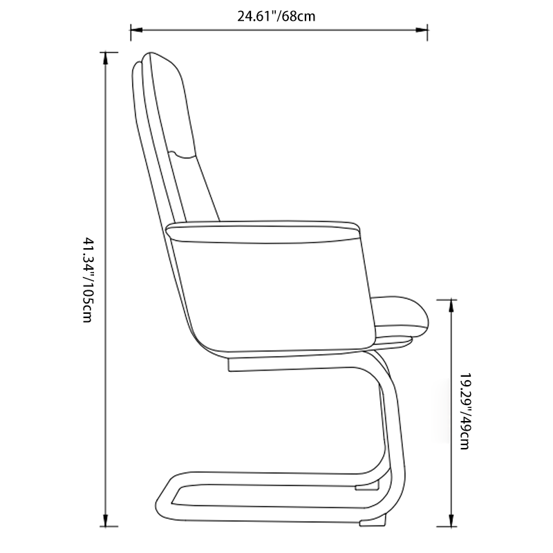 Modern Corporate Reception Desk Chair With Molded Wood Core - Luxury Executive Office Chair With Chrome Arch Frame For Home Office
