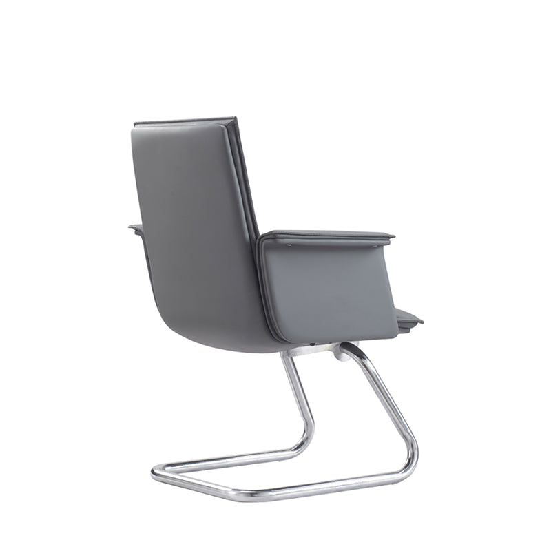 Modern Corporate Reception Desk Chair With Molded Wood Core - Luxury Executive Office Chair With Chrome Arch Frame For Home Office