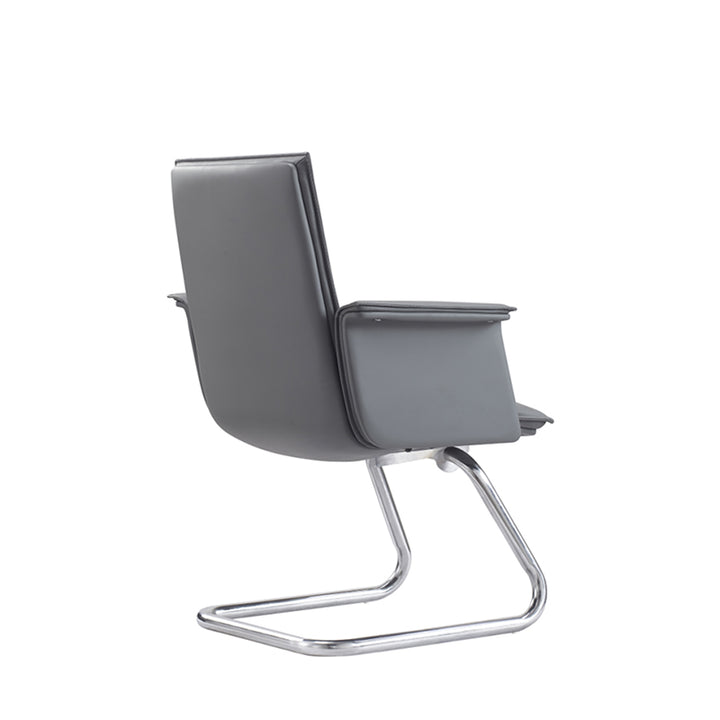 Modern Corporate Reception Desk Chair With Molded Wood Core - Luxury Executive Office Chair With Chrome Arch Frame For Home Office
