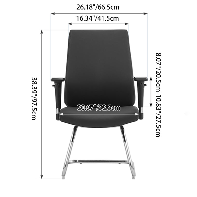 Modern Corporate Executive Desk Chair With 3D Multi-Directional Armrests &amp; PU Leather - High-End Office Reception Chair For Home Office