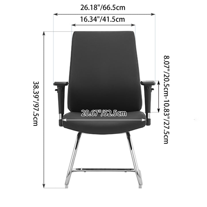 Modern Corporate Executive Desk Chair With 3D Multi-Directional Armrests & PU Leather - High-End Office Reception Chair For Home Office