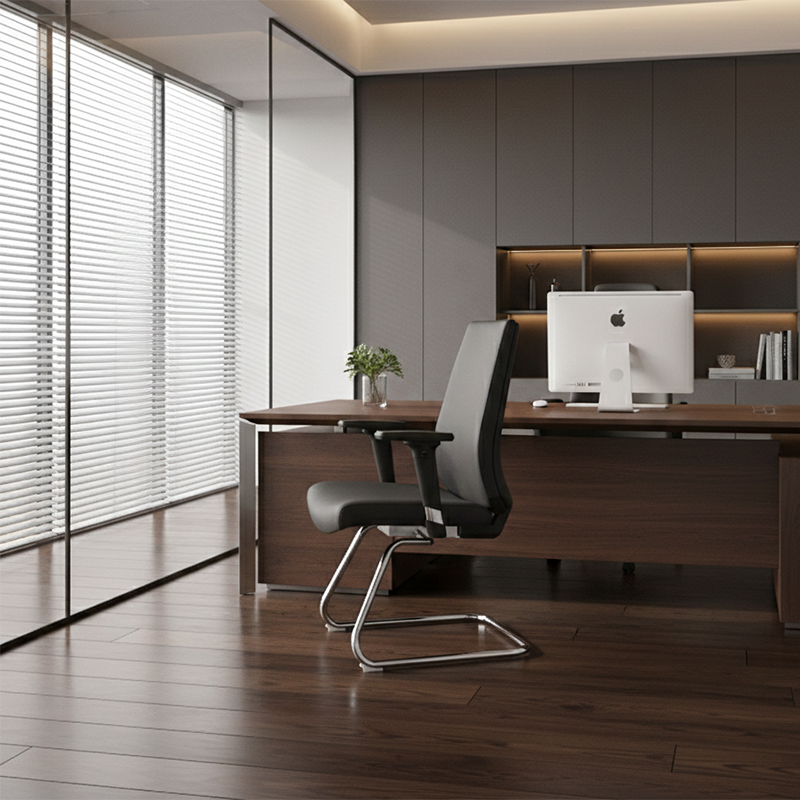 Modern Corporate Executive Desk Chair With 3D Multi-Directional Armrests &amp; PU Leather - High-End Office Reception Chair For Home Office