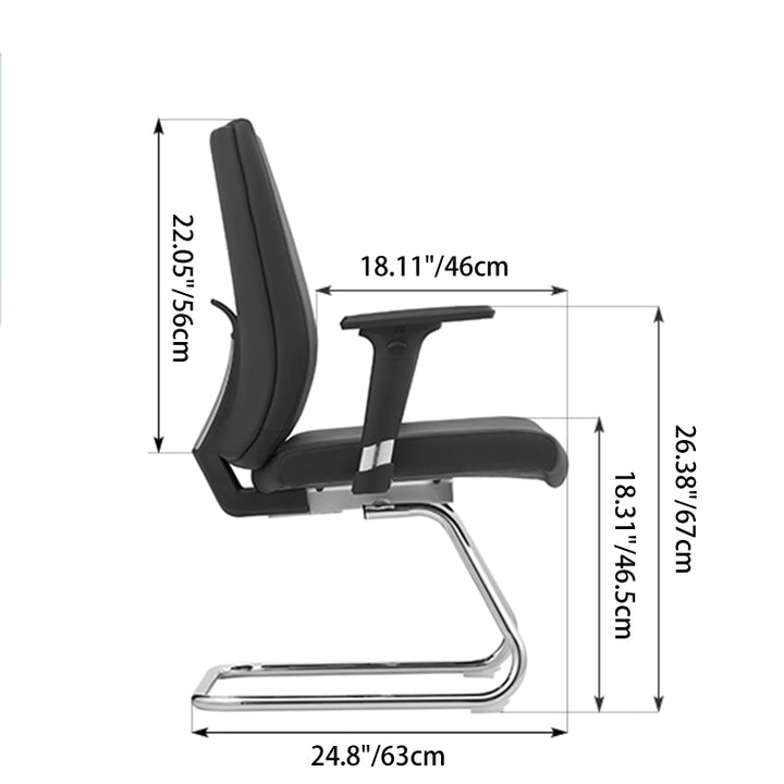 Modern Corporate Executive Desk Chair With 3D Multi-Directional Armrests &amp; PU Leather - High-End Office Reception Chair For Home Office