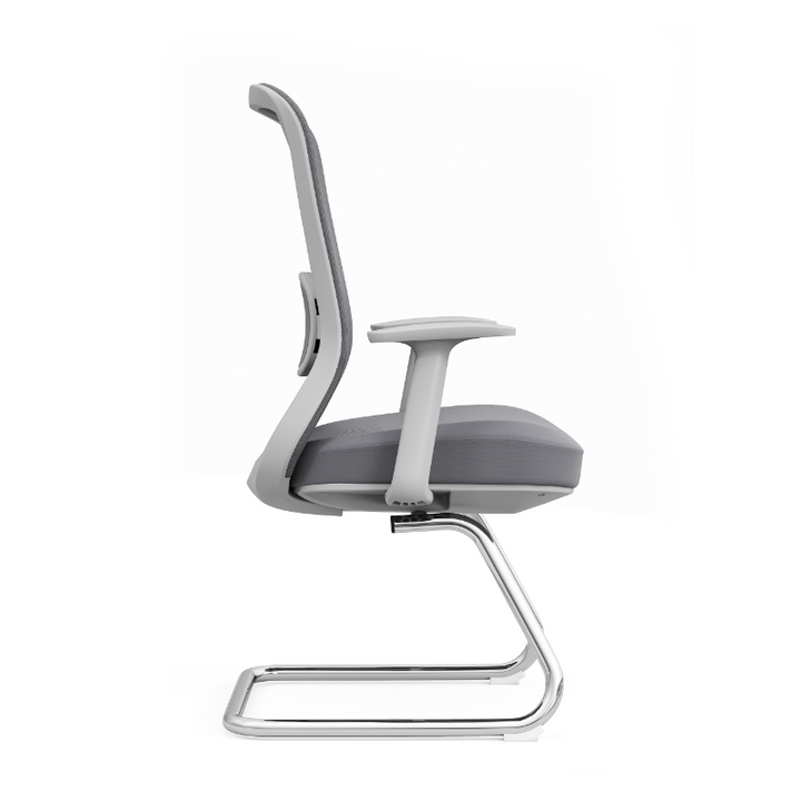 Silla de oficina ejecutiva moderna de malla transpirable - soporte ergonómico y estructura arqueada cromada para despacho en casa 