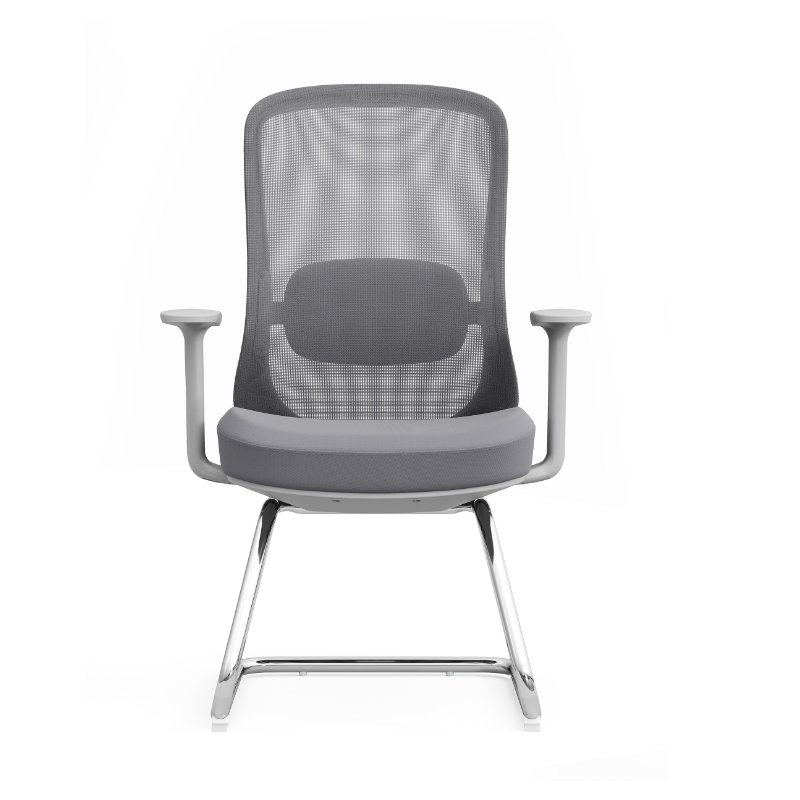 Silla de oficina ejecutiva moderna de malla transpirable - soporte ergonómico y estructura arqueada cromada para despacho en casa 