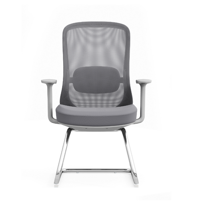 Silla de oficina ejecutiva moderna de malla transpirable - soporte ergonómico y estructura arqueada cromada para despacho en casa 