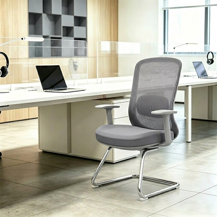 Modern Executive Breathable Mesh Office Chair - Ergonomic Support & Chrome Arch Frame Desk Chair For Home Office