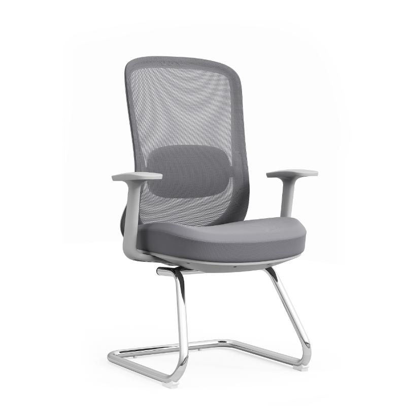 Silla de oficina ejecutiva moderna de malla transpirable - soporte ergonómico y estructura arqueada cromada para despacho en casa 