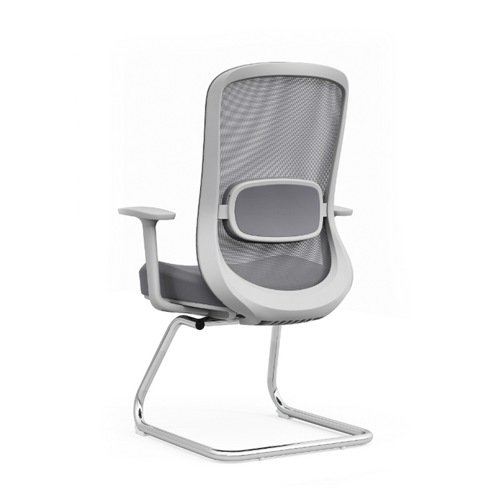 Silla de oficina ejecutiva moderna de malla transpirable - soporte ergonómico y estructura arqueada cromada para despacho en casa 