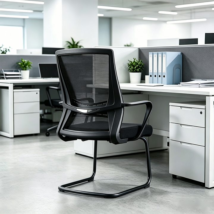 Modern Minimalist Executive Ergonomic Breathable Mesh Office Chair - Durable Matte Black Frame Desk Chair For Home Office