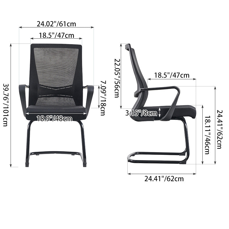 Modern Minimalist Executive Ergonomic Breathable Mesh Office Chair - Durable Matte Black Frame Desk Chair For Home Office