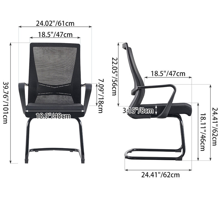 Modern Minimalist Executive Ergonomic Breathable Mesh Office Chair - Durable Matte Black Frame Desk Chair For Home Office