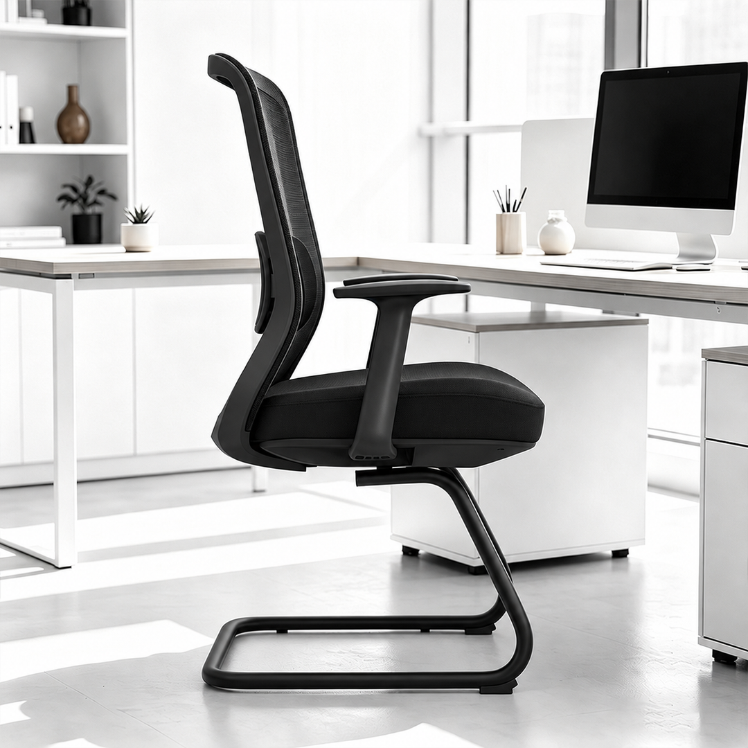 Modern Luxury Executive Desk Chair With Adjustable Lumbar Support - Breathable Mesh &amp; Durable Black Frame Office Chair For Home Office