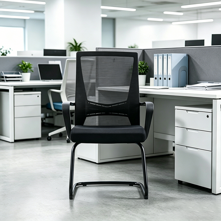 Modern Minimalist Executive Ergonomic Breathable Mesh Office Chair - Durable Matte Black Frame Desk Chair For Home Office
