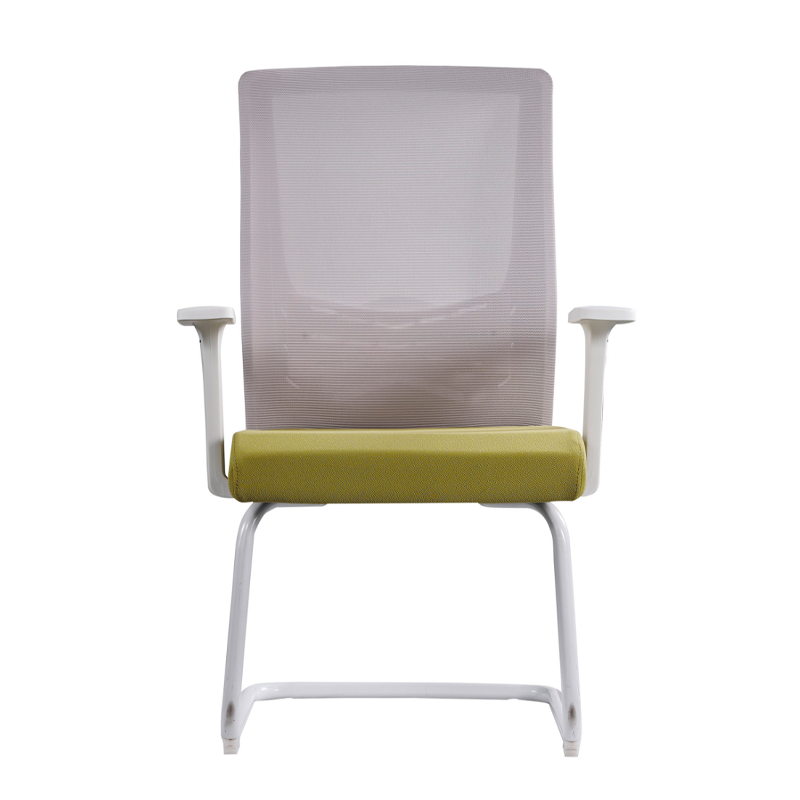 Moderner atmungsaktiver Executive-Bürostuhl aus Mesh mit weißem Freischwinger-Gestell - ergonomischer Schreibtischstuhl für das Homeoffice 