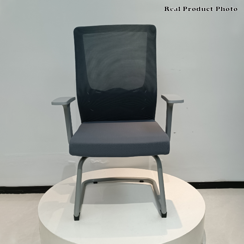 Modern Gray Ergonomic Mesh Conference Desk Chair - Gray Frame &amp; Breathable Seat Office Chair For Home Office