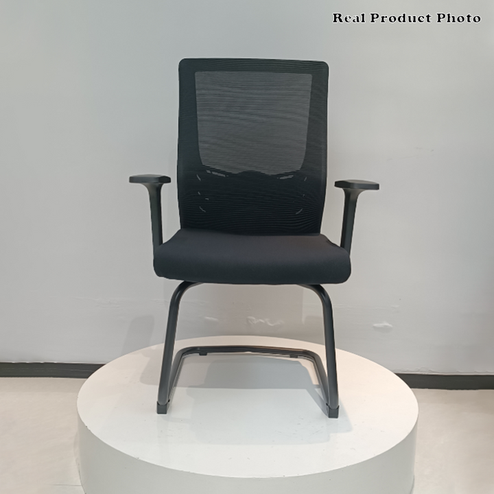 Modern Black Breathable Mesh Conference Desk Chair - Black Frame &amp; Breathable Seat Office Chair For Home Office